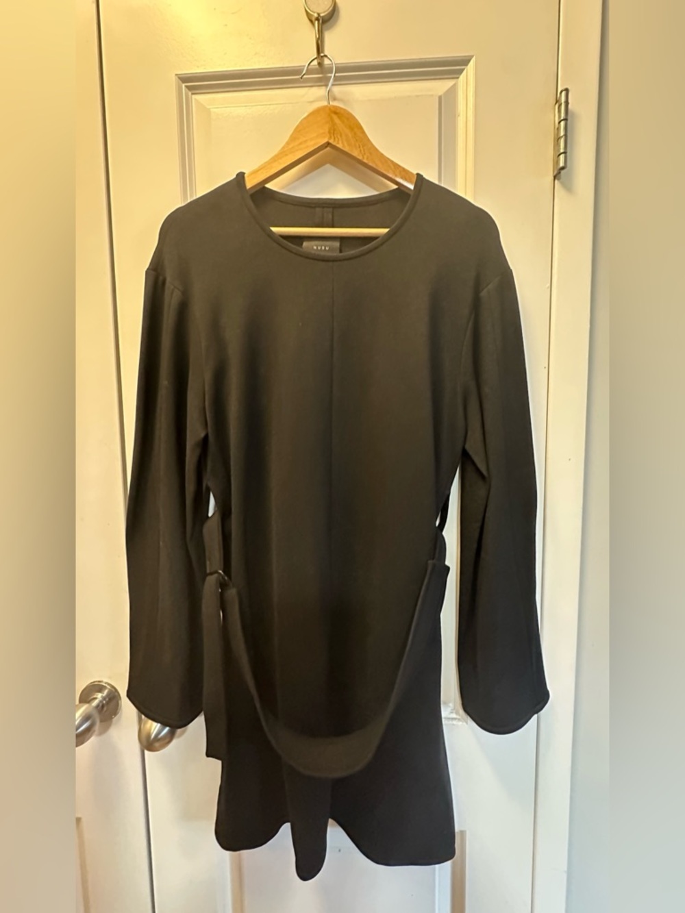 NUBU Studio Black Minimalist Belted Dress